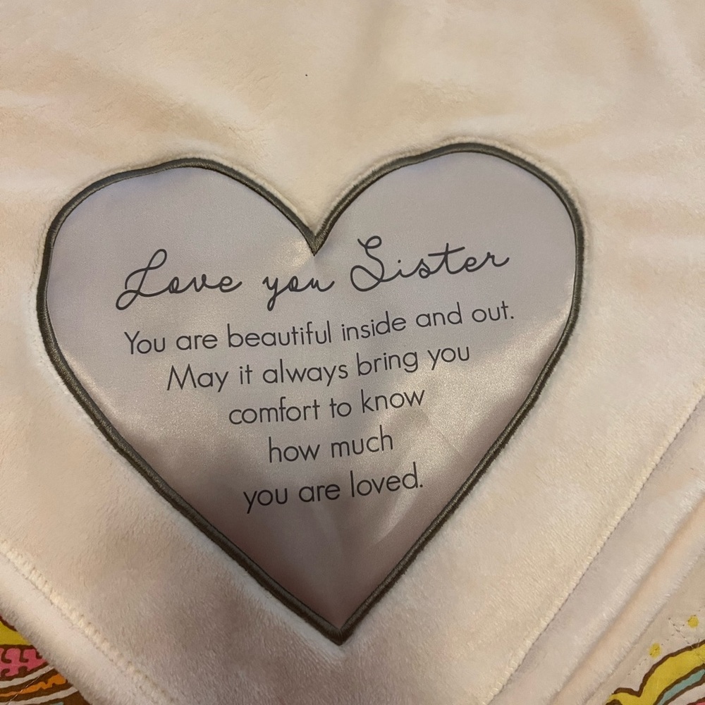 Blanket 4ftx5ft new blanket w sister quote